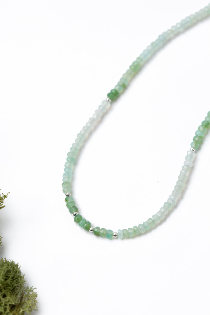 Spring Frost 17-19" Green Opal Simple Necklace