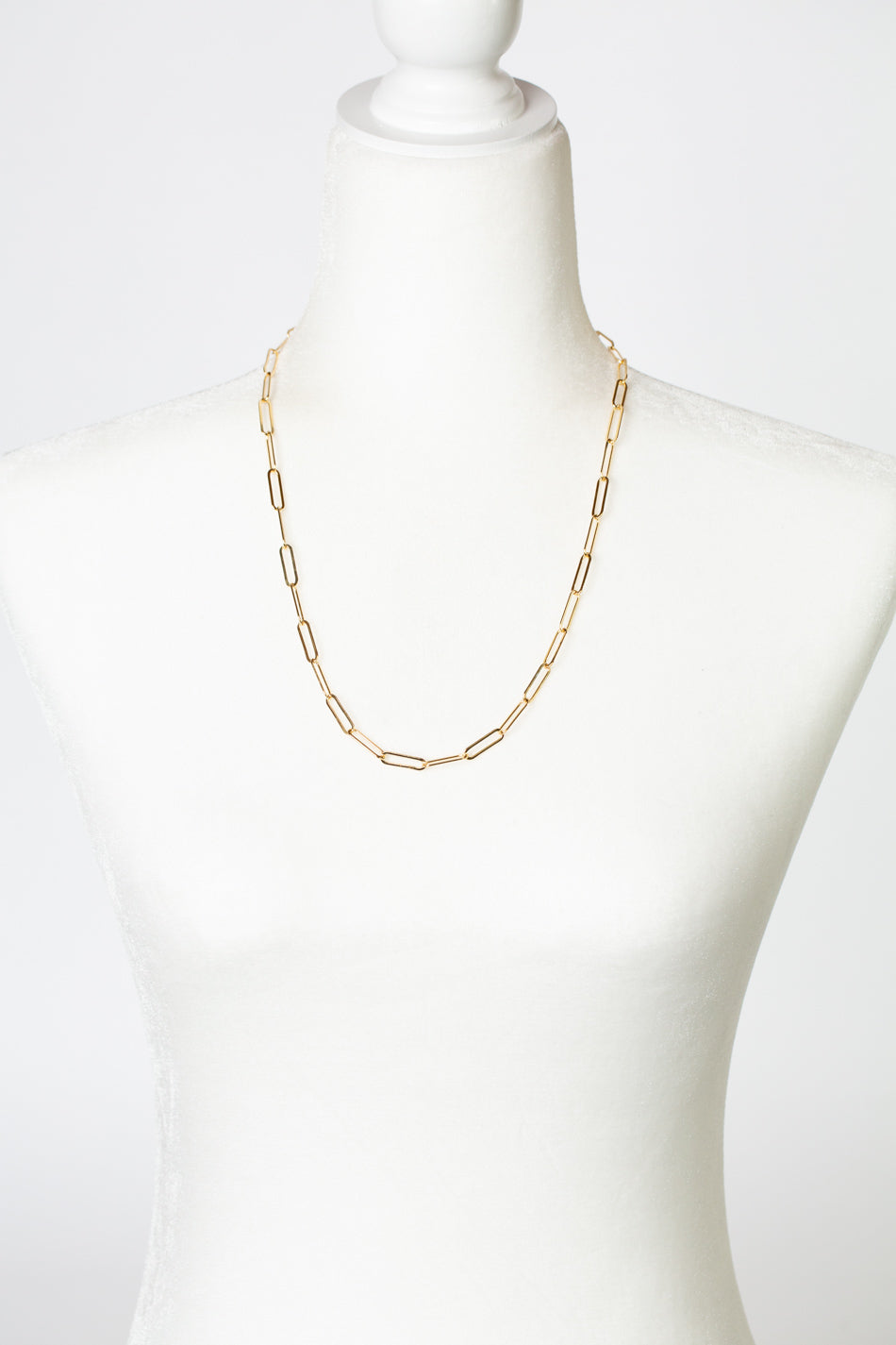 Simplicity 22.5-24.5" Gold Paperclip Necklace