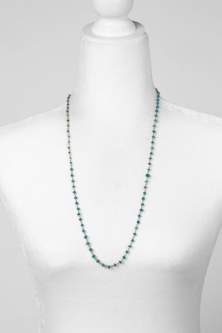 Starry Night 29-31" Blue Apatite Simple Necklace