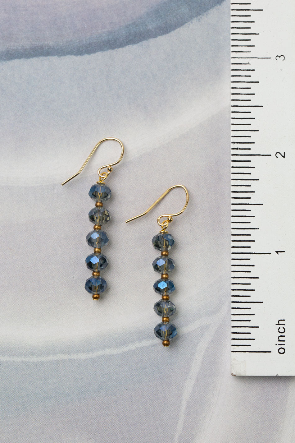 Starry Night Blue Faceted Crystal Simple Earrings