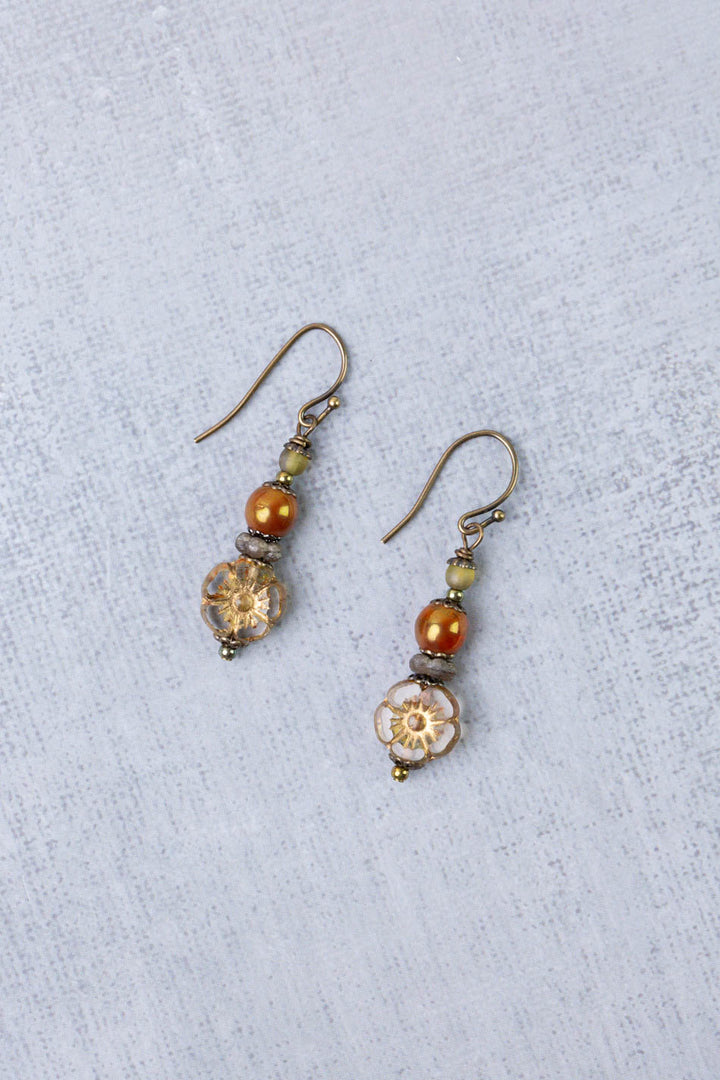 Sacred Heart Czech Glass Simple Earrings