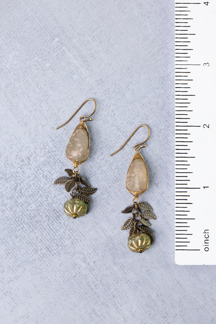 Sacred Heart Czech Glass Herringbone Earrings