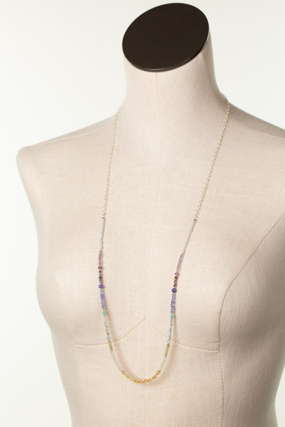 Sanctuary 33-35" Larimar, Amethyst, Blue Opal Simple Necklace