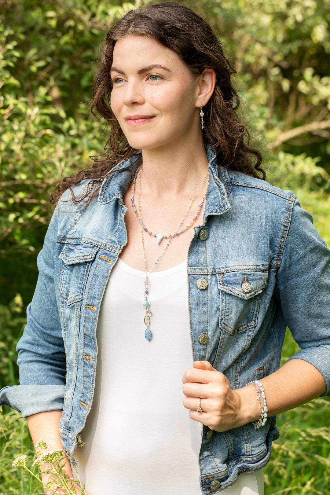 Sanctuary 21-23" Blue Opal Drop, Amethyst, Citrine Simple Necklace