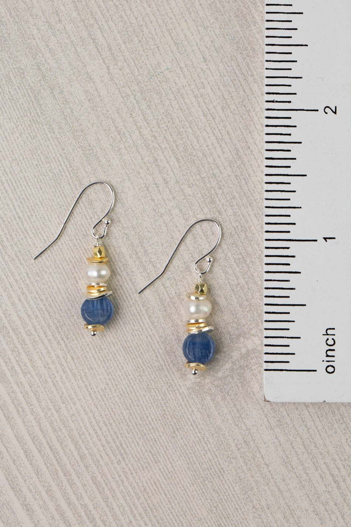 Seaside Pearl Kyanite Focal Earrings