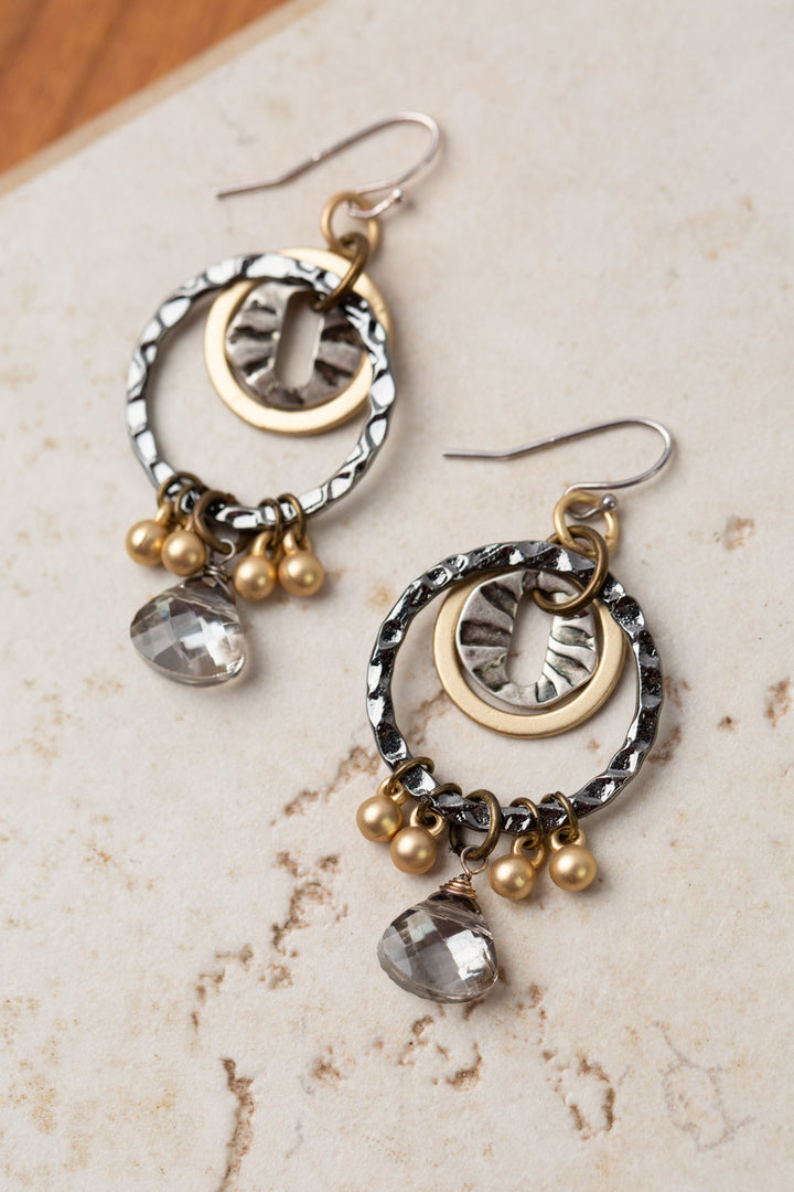 Silver & Gold Crystal Statement Earrings