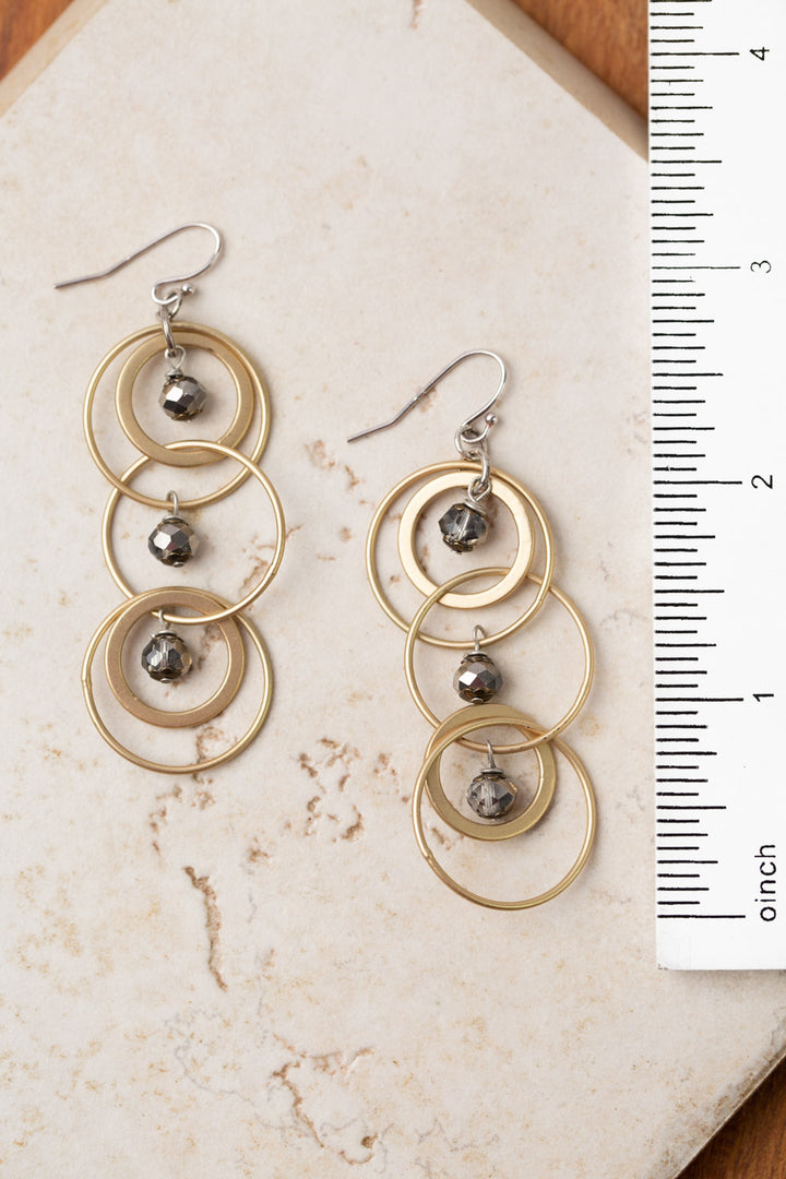 Silver & Gold Crystal Hoop Earrings