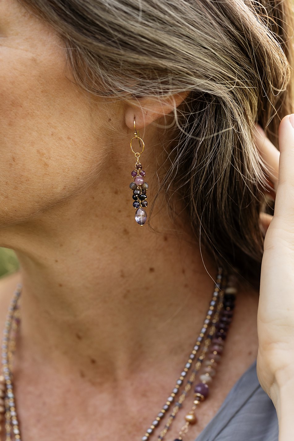 True Colors Topaz, Ruby, Iolite Statement Earrings