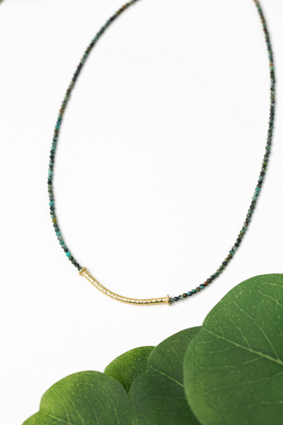 Tranquil Gardens 16-18" African Turquoise Bar Focal Necklace