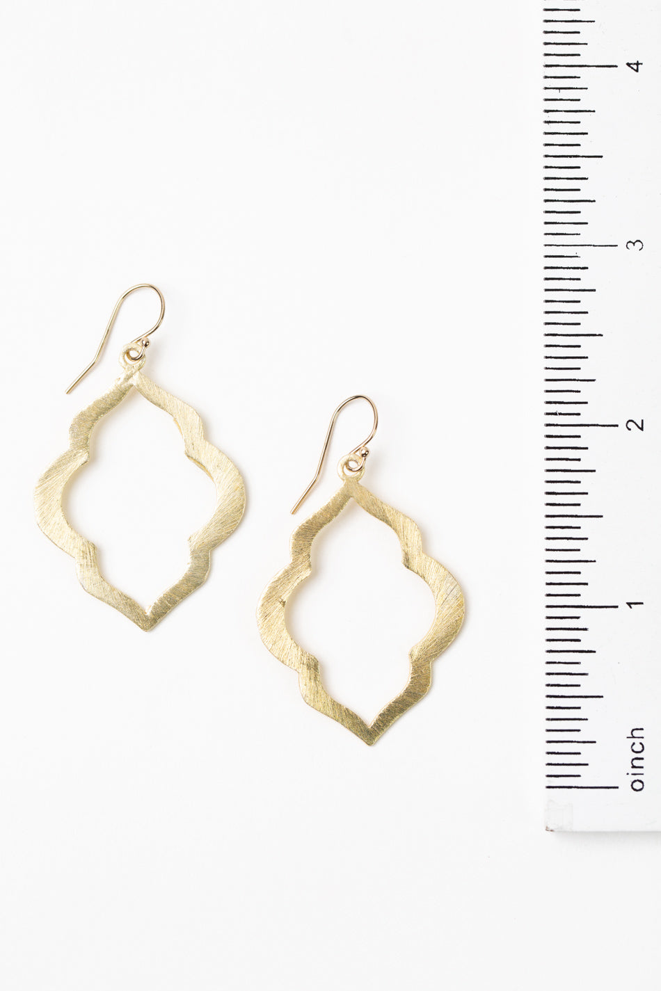 Tranquil Gardens Matte Gold Quatrefoil Earrings