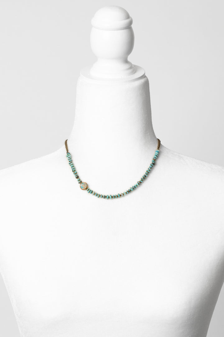 Transcend 16-18" Turquoise Beze Simple Necklace