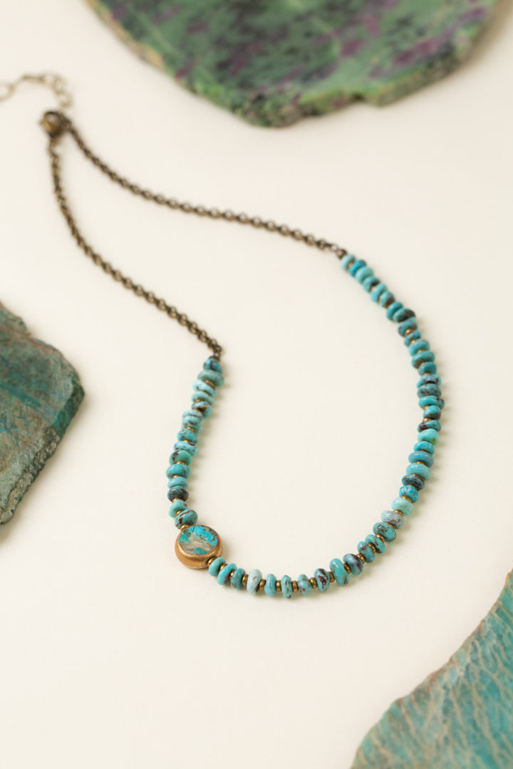 Transcend 16-18" Turquoise Beze Simple Necklace
