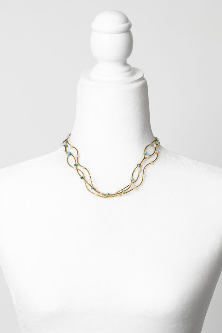 Transcend 18-20" Turquoise, Freshwater Pearl Multistrand Necklace