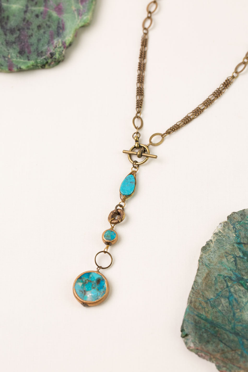 Transcend 27" Turquoise Herringbone Statement Necklace