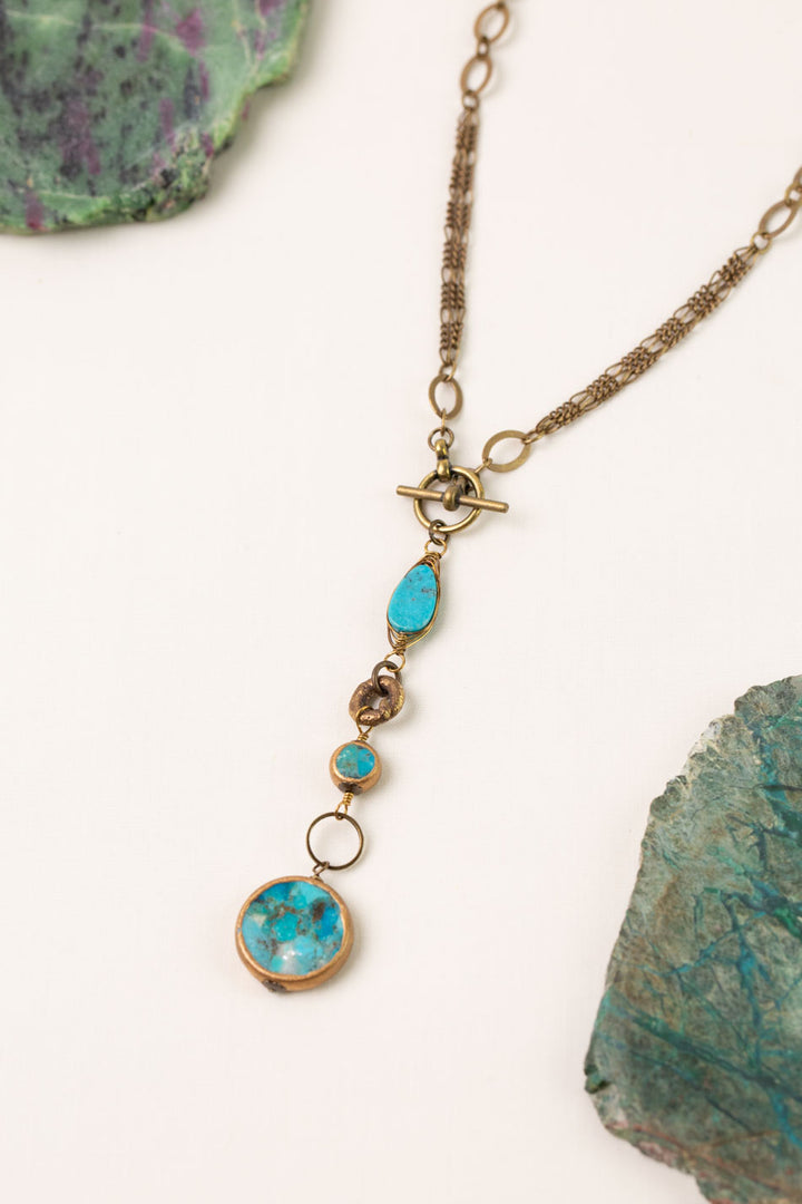 Transcend 27" Turquoise Herringbone Statement Necklace