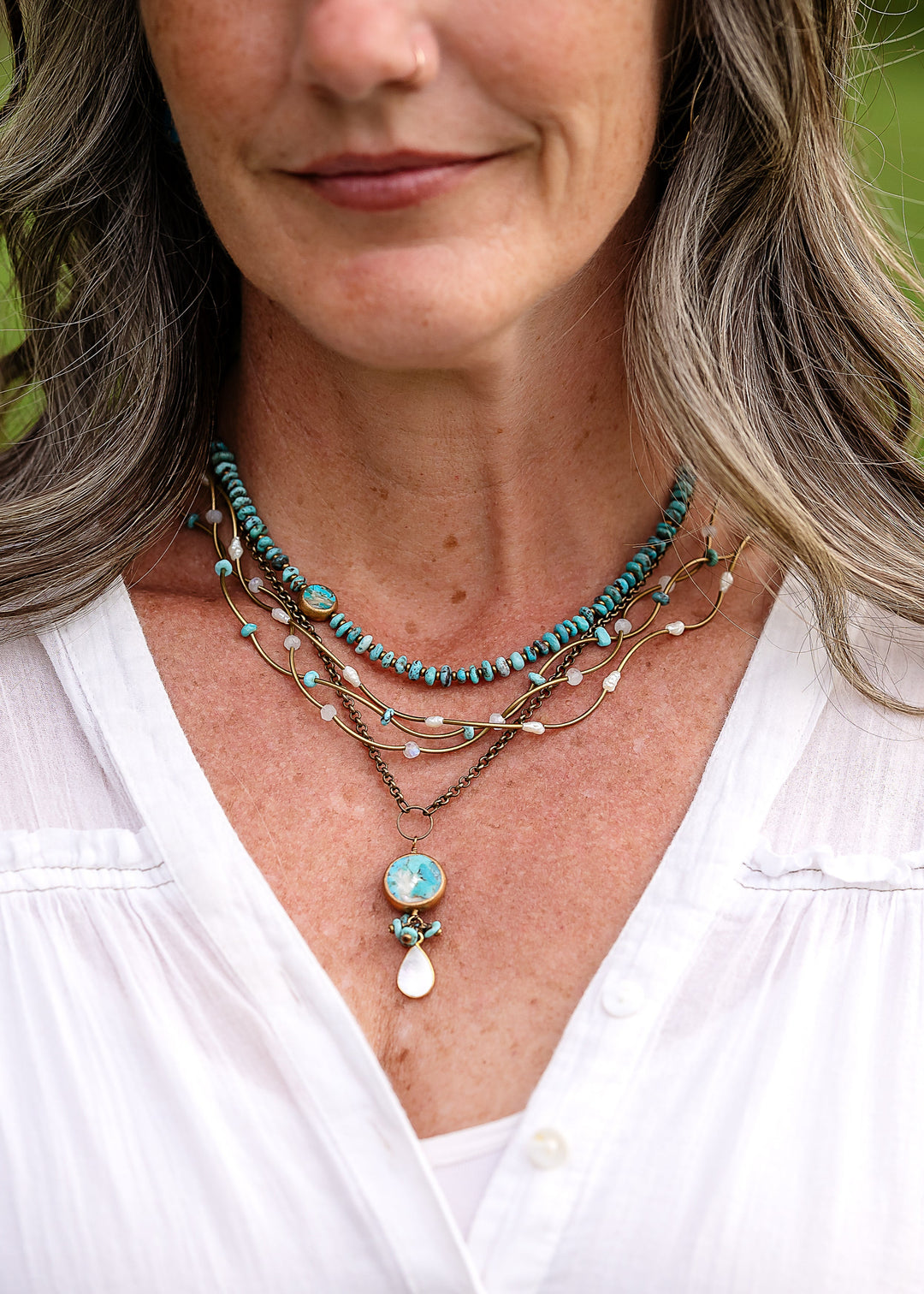 Transcend 16-18" Turquoise Bezel Simple Necklace