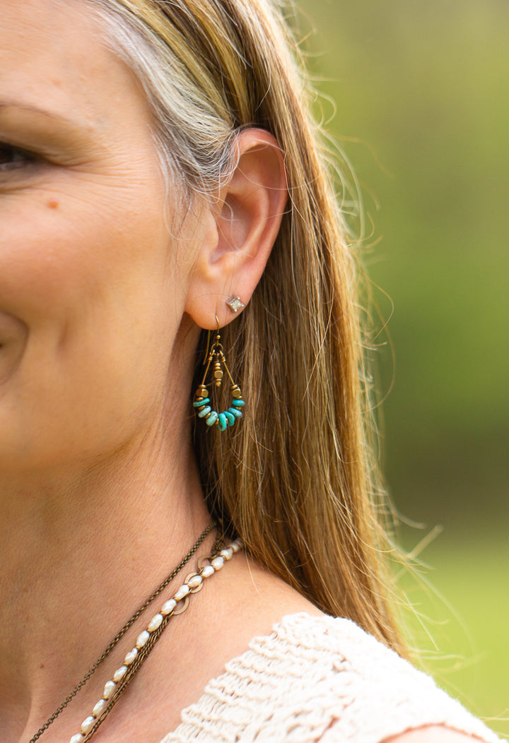 Transcend Turquoise Simple Earrings