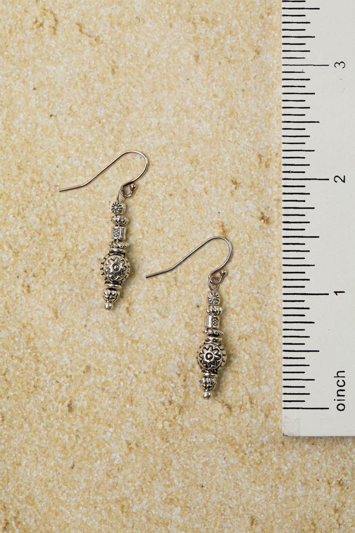 United Antique Silver Plated Brass Flower Simple Earrings