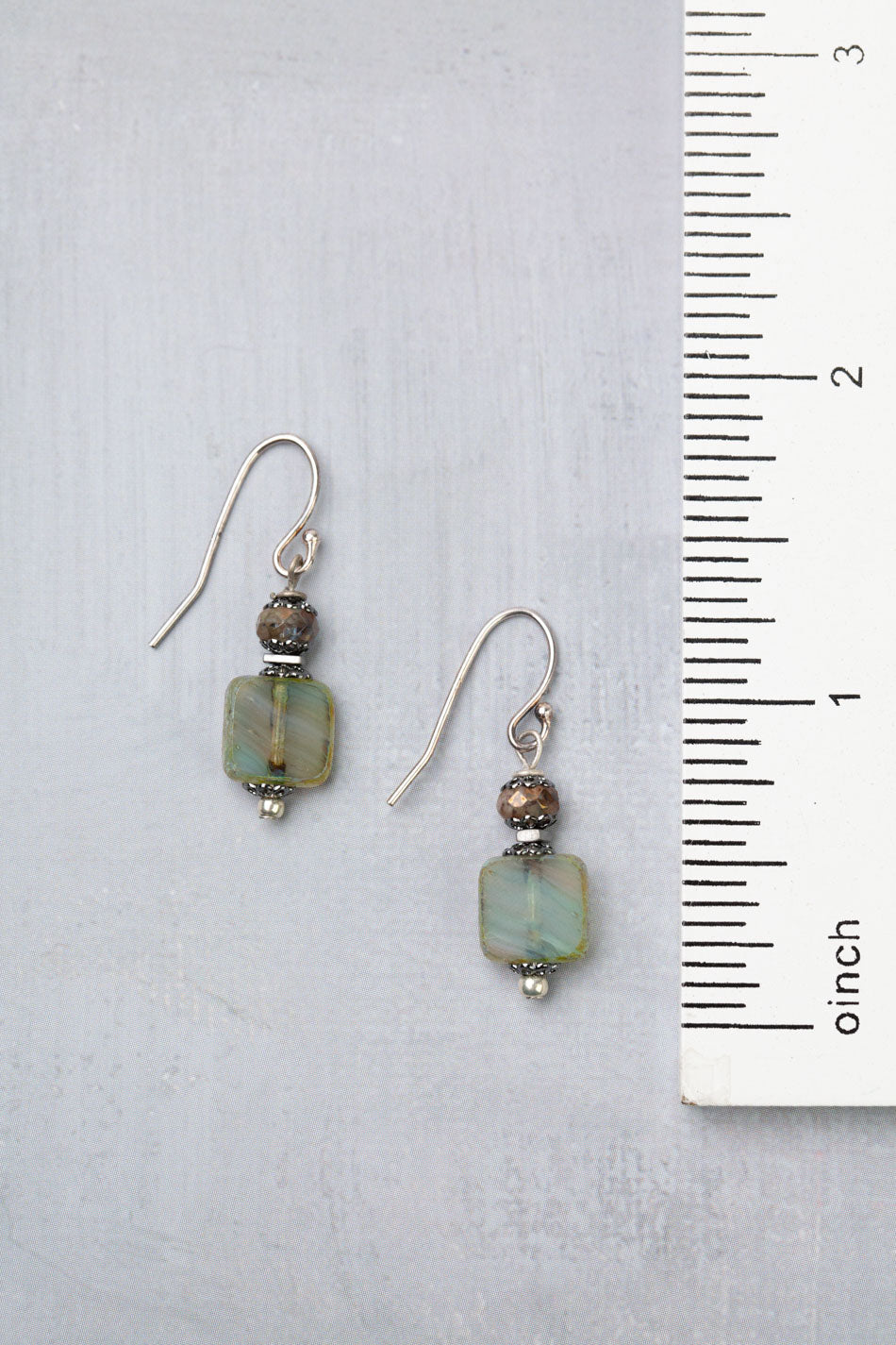 Venetian Dreams Czech Glass Squares Simple Earrings