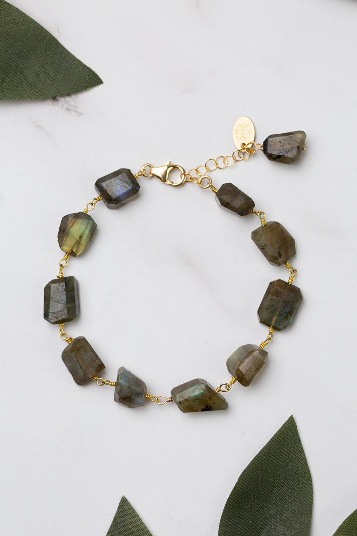 Verdant 7.5-8.5" Labradorite Simple Bracelet