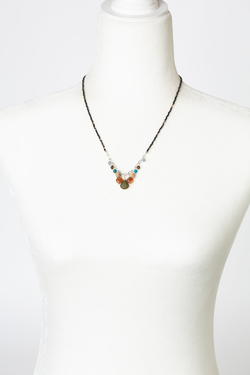 Vitality 18.5-20.5" Agate With Czech Glass Simple Necklace