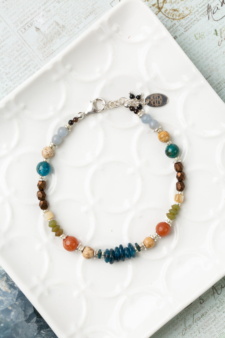 Vitality 7.5-8.5" Apatite, Agate, Czech Glass Simple Bracelet