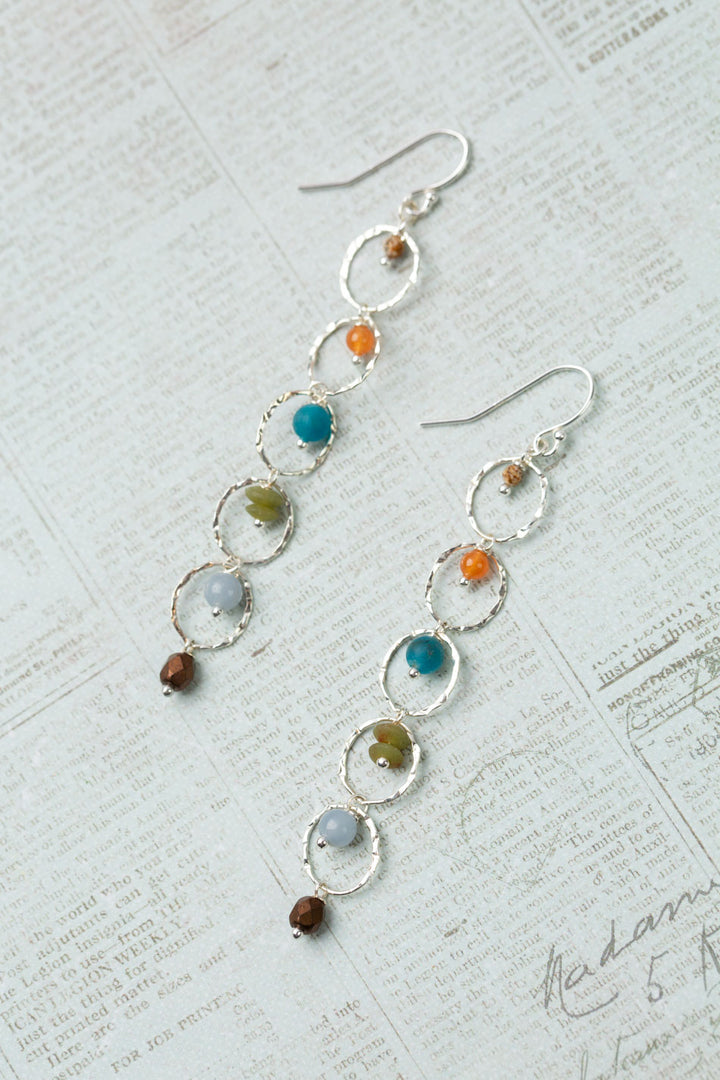 Vitality Apatite, Czech Glass, Heishe Dangle Earrings