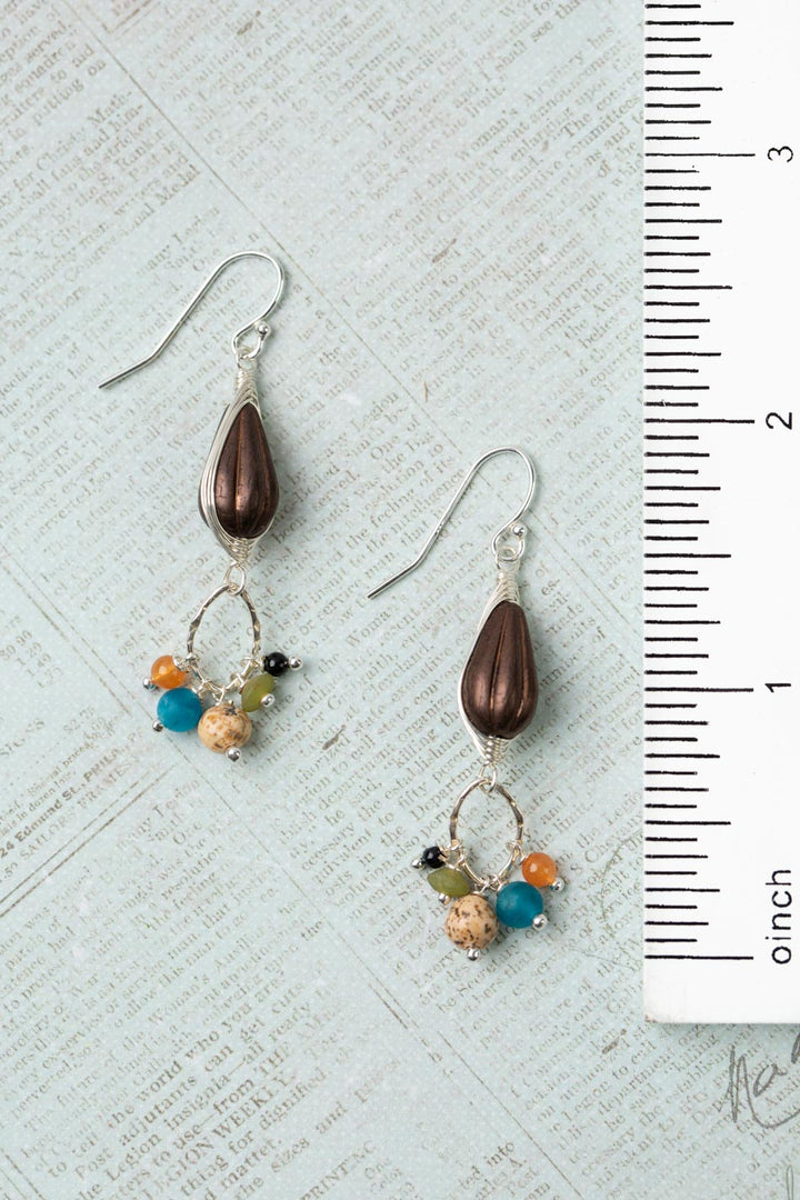 Vitality Czech Glass Herringbone Earrings