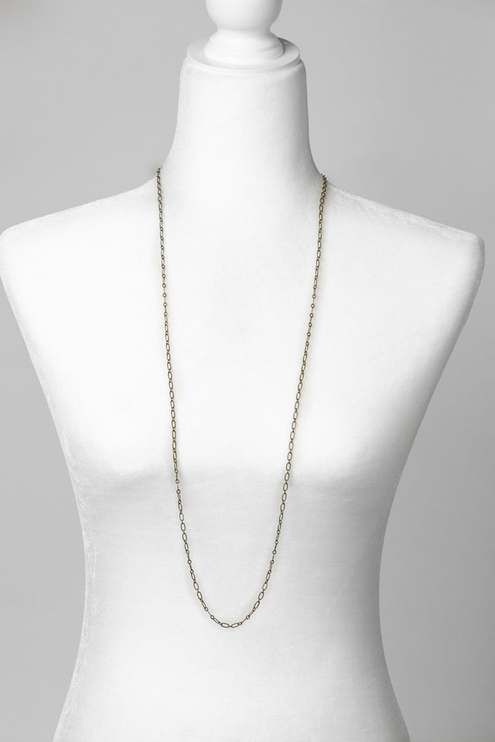 Wildflower 38.5-40.5" Antique Brass Long Chain Simple Necklace