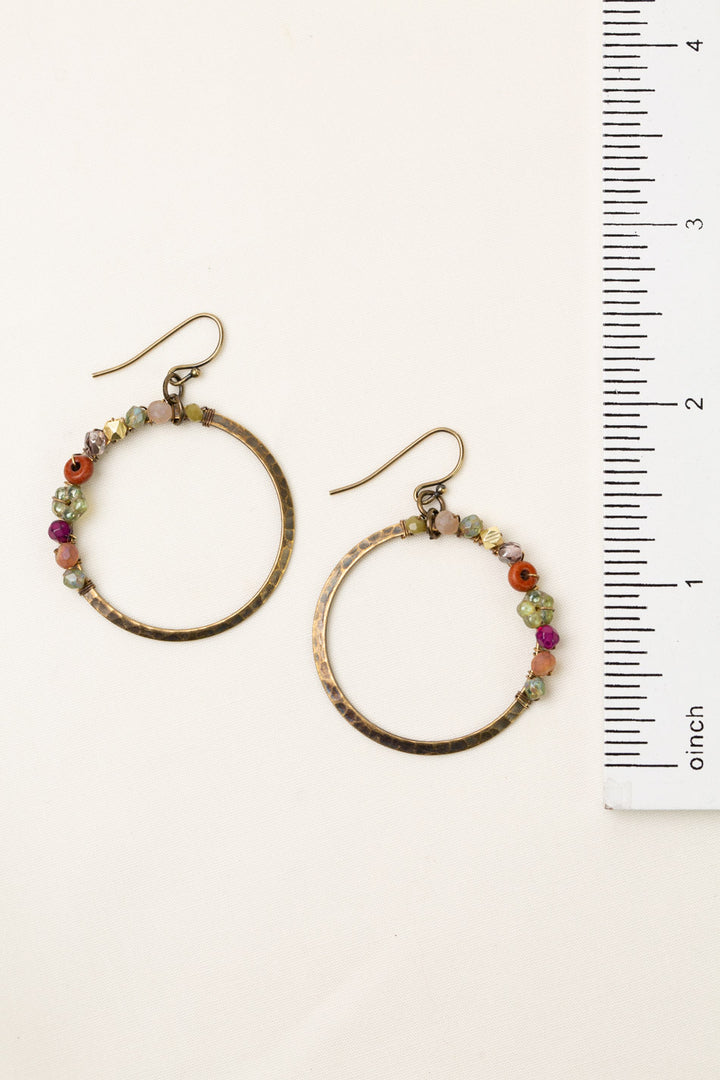 Wildflower With Czech Glass Hoop Earrings