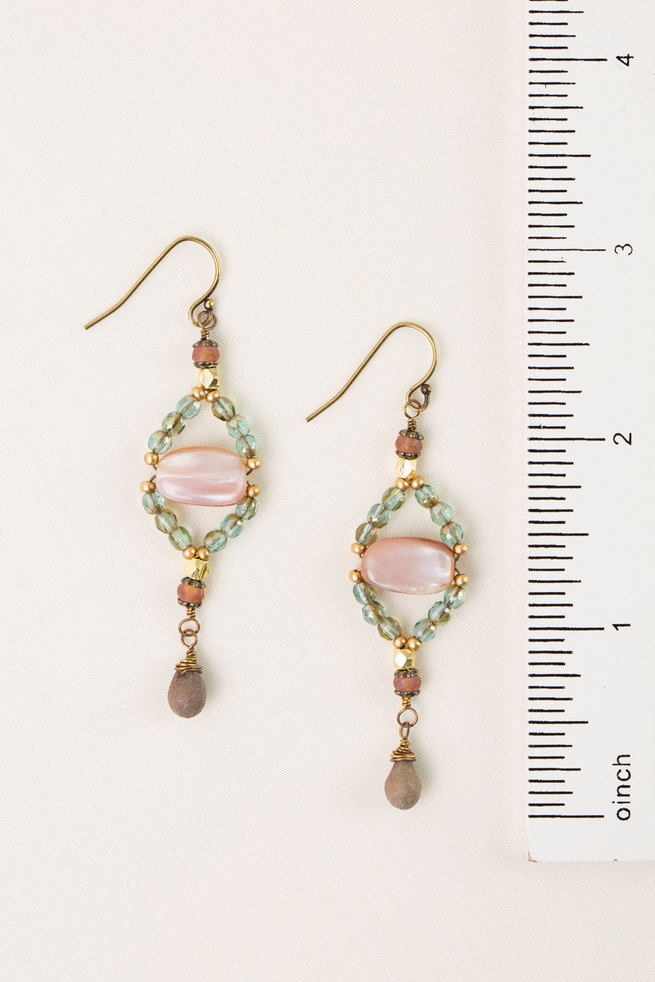 Wildflower Czech Glass With Abalone Shell Statement Earrings