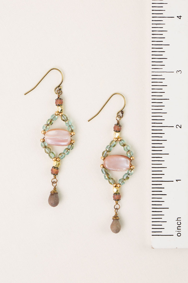 Wildflower Czech Glass With Abalone Shell Statement Earrings