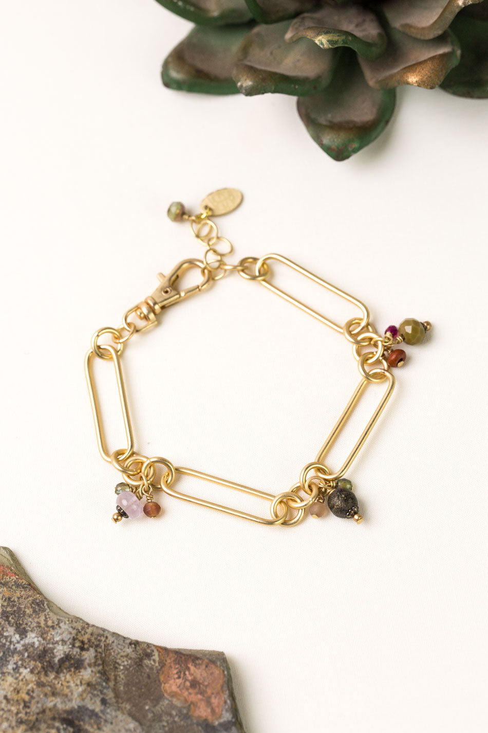 Wildflower 7.25-8.25 Czech Glass, Amethyst, Crystal Simple Bracelet