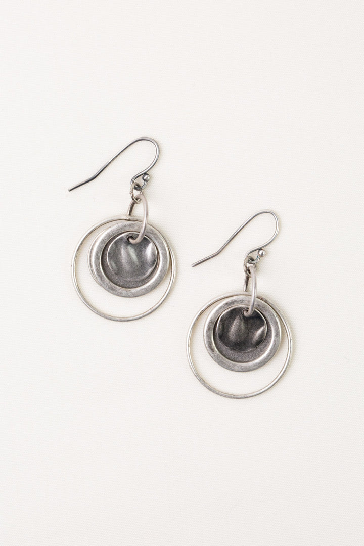 Windsor Castle Antique Silver Findings Hoop Earrings