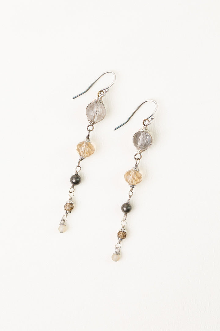 Windsor Castle Crystal, Pyrite Dangle Earrings