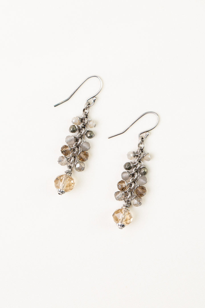 Windsor Castle Crystal, Pyrite Cluster Earrings
