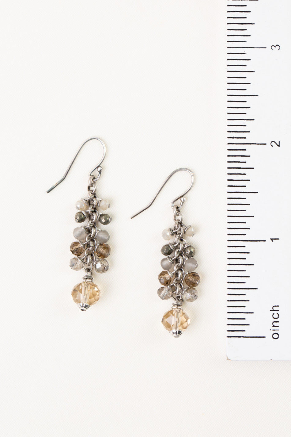Windsor Castle Crystal, Pyrite Cluster Earrings
