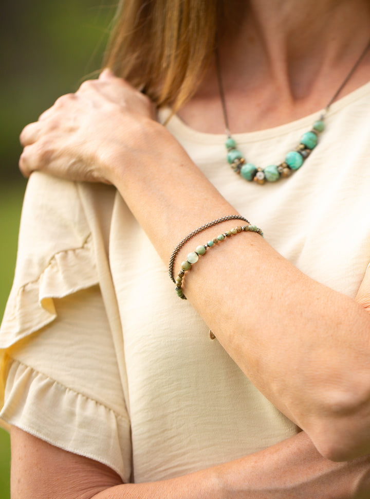 Wisdom Within 7.5-8.5" Jasper Multistrand Bracelet