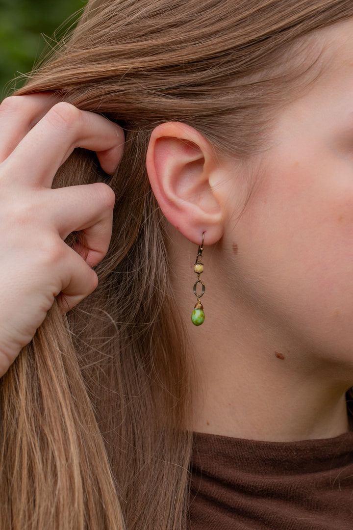 Rustic Creek Czech Glass Longer Dangle Earrings