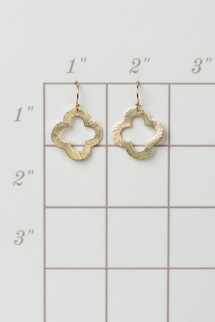 Brushed Gold Small Clover Earrings