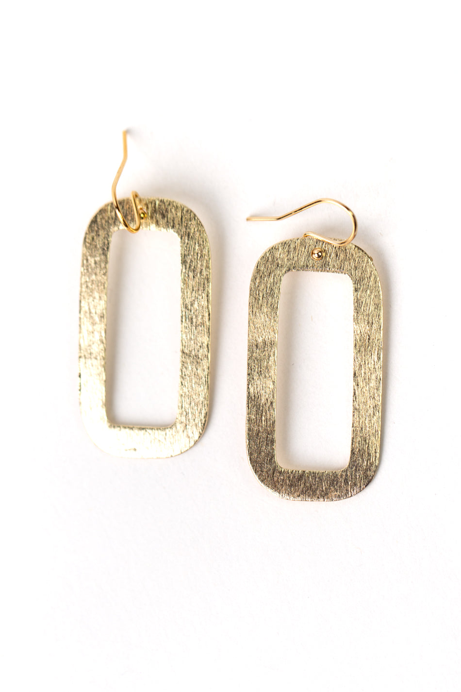 Brushed Gold Frame Statement Earrings