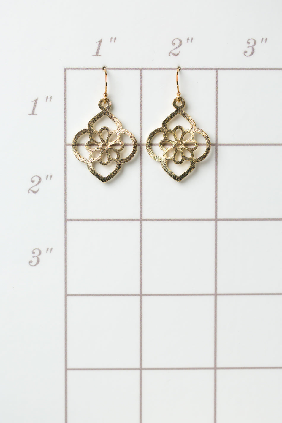 Brushed Gold Small Flower Statement Earrings