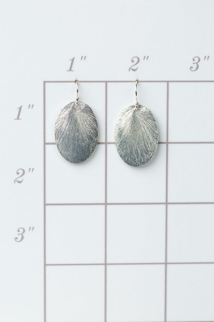 Brushed Silver Simple Earrings