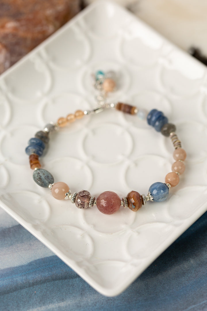 Cascades 7.5-8.5" Simple Gemstone Collage Bracelet