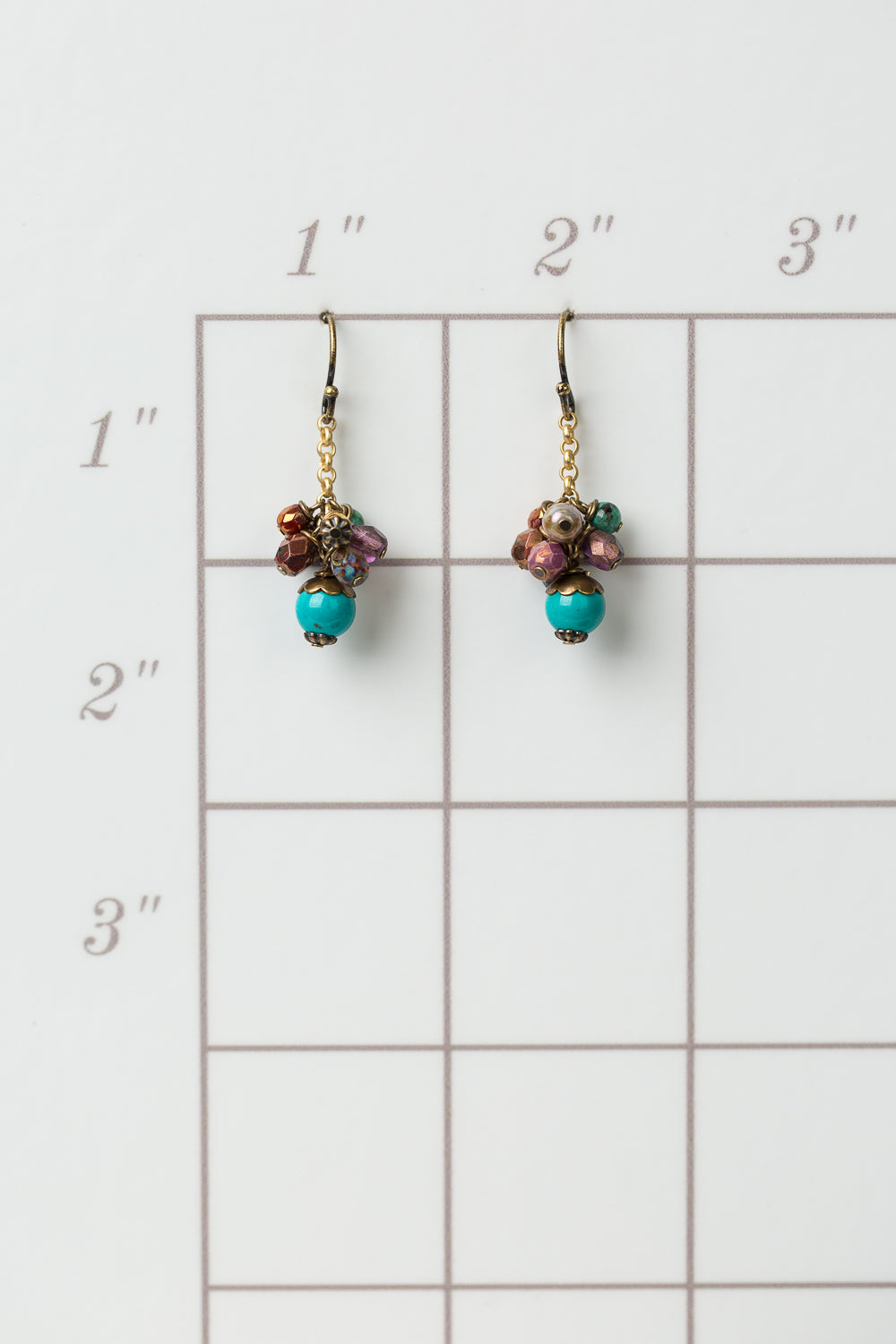 Eat Love Pray Turquoise Cluster Dangle Earrings (limited)