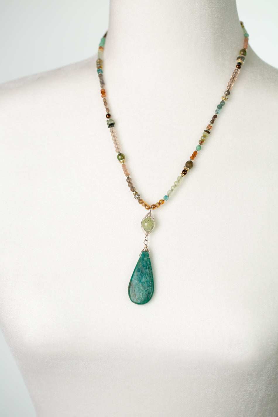 Gentle Breeze 20" or 39.5" Convertible Amazonite Pendant Necklace (limited)