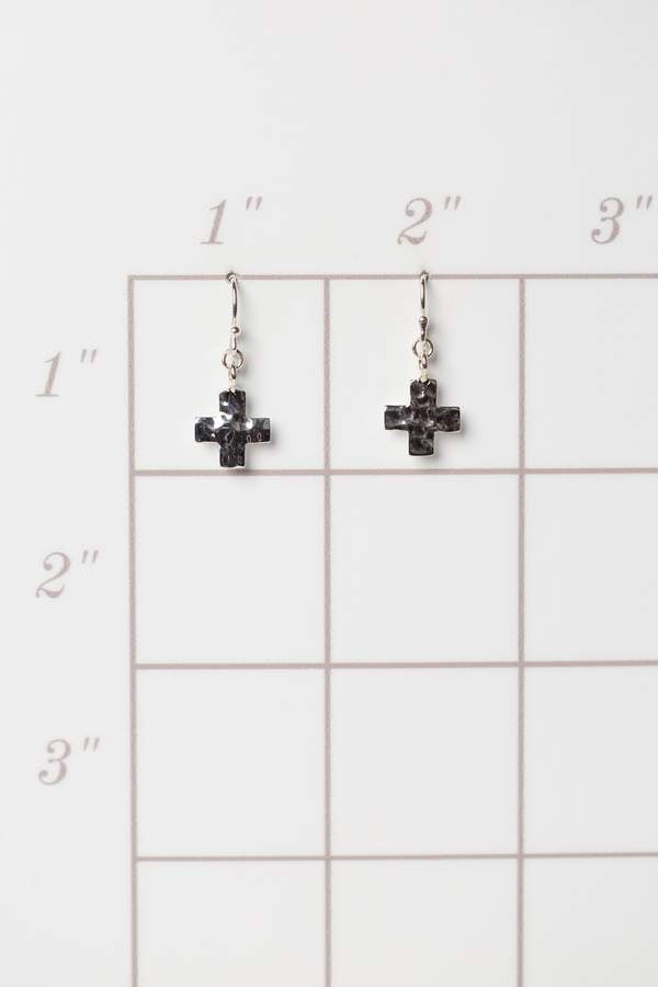 Sentiment Simple Sterling Cross Earrings